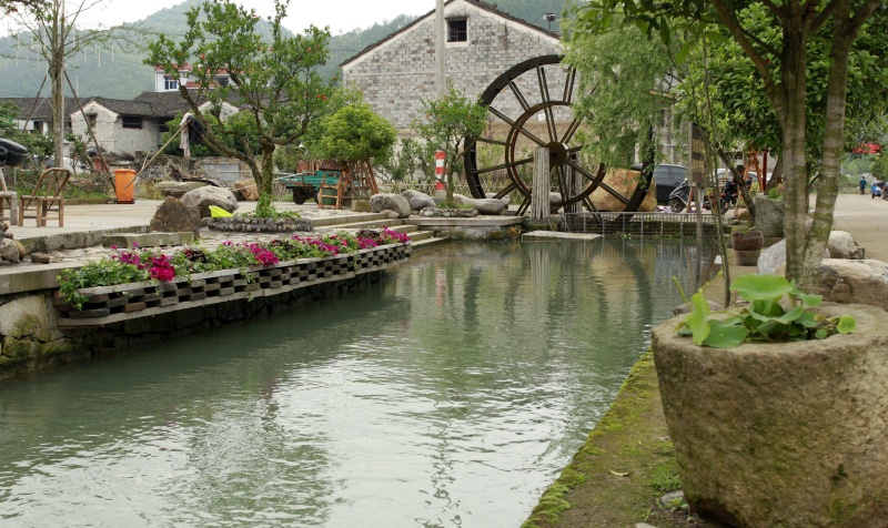 一家农家乐边上的风景-寻找最美乡村 天台后岸村高清图片